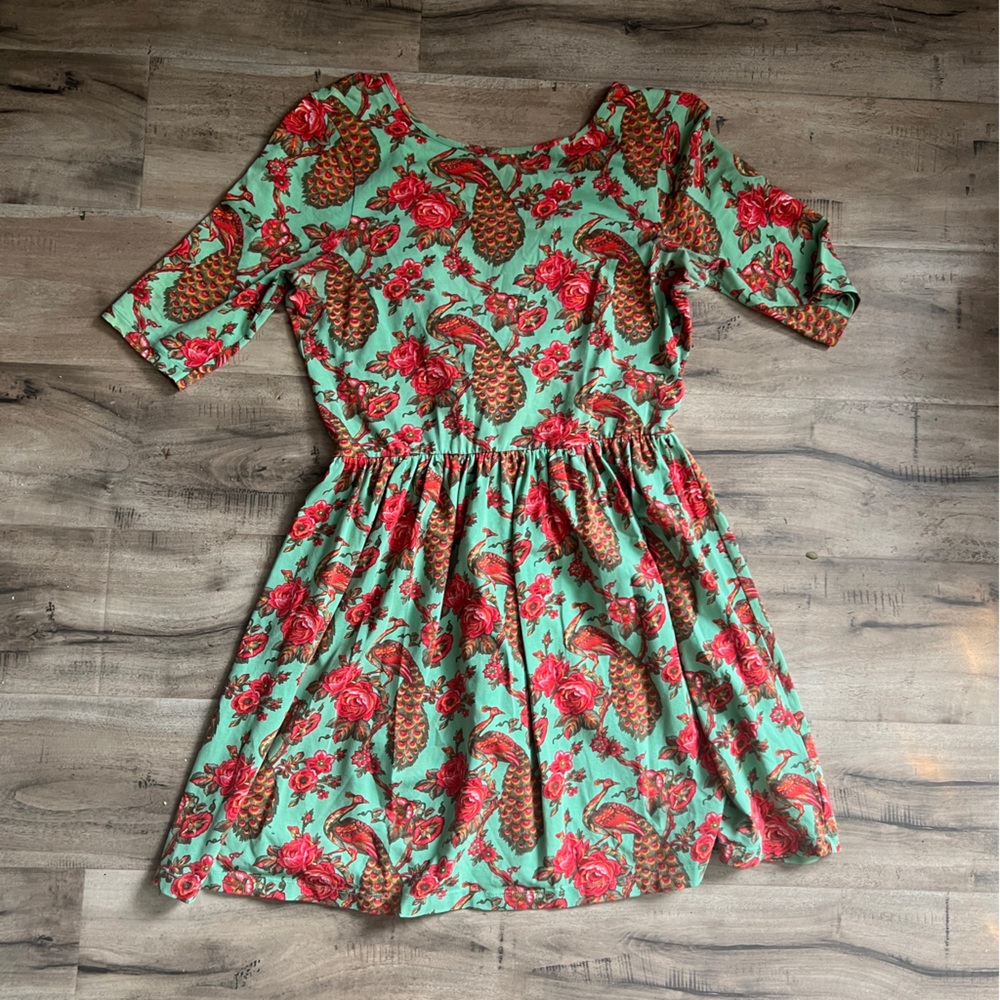 ASOS peacock print skater dress | size 10